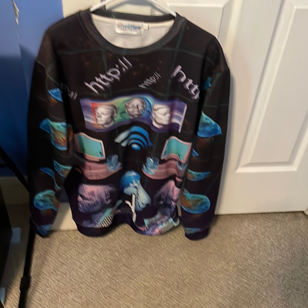 Men’s Fun Tech-Themed Sweat Shirt- size XL